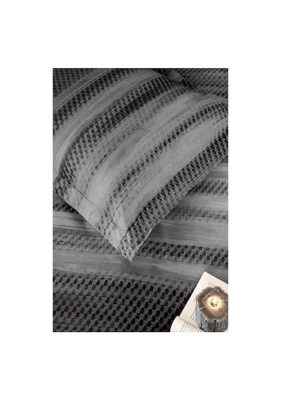 Notte Çift Kişilik Lastikli Fitted Çarşaf Nevresim Takımı Antrasit