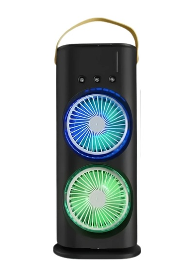 Ers Usb Şarjlı Çift Başlıklı Buharlı Masaüstü Fan Sessiz Serinletici Işıklı Fan