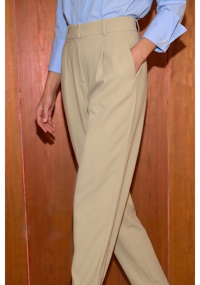 Sateen Talia Havuç Pantolon - Bej-137378