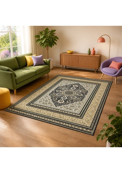 Kartela Halı Vina Halı Jüt Taban Dokuma Halı Antrasit - 80 X 120 Cm