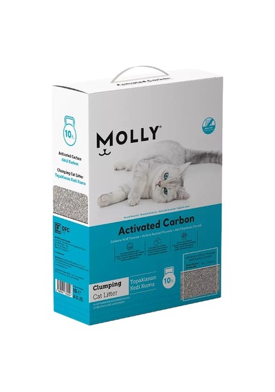 Molly Aktif Karbonlu Topaklaşan Kedi Kumu 10 L