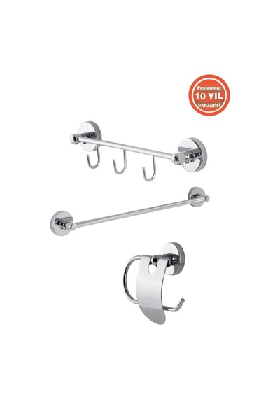 Çelik Banyo Paslanmaz Pirinç Wc 3 ' Lü Set-banyo Aksesuar Karaca - Havluluk-tuvalet Kağıtlık-askılık Krom