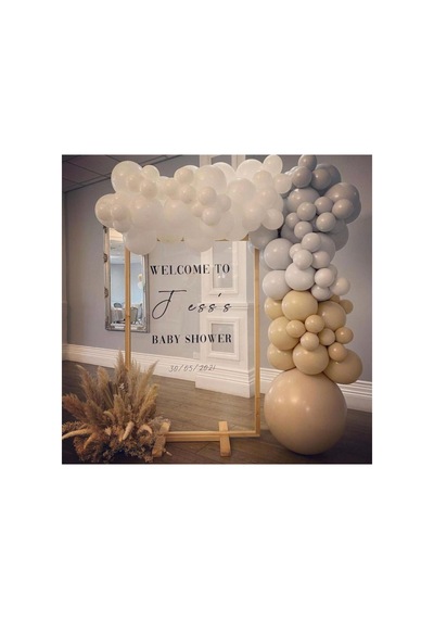 Pastel Gri Beyaz Ten Rengi Balon Zinciri 100 Adet A