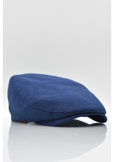 Külah Erkek Düz Pamuklu Lacivert Flat Cap Kasket - Standart Lacivert