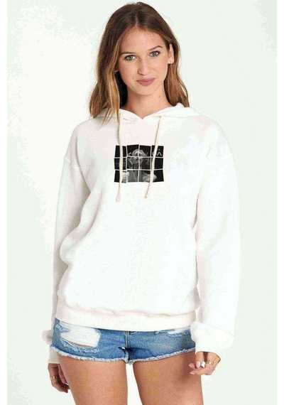 The Oa Girl Splash Baskılı Kadın Kapüşonlu Beyaz Sweatshirt