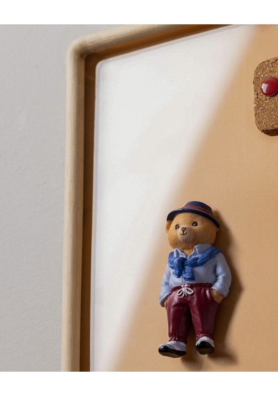 Benoit Bear Magnet - Mavi/bordo - 4x8 Cm 8684427186978 Çok Renkli