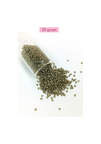 Kesme Cam Boncuk 2mm - 20 Gram - Mat Asker Yeşili -bnc317