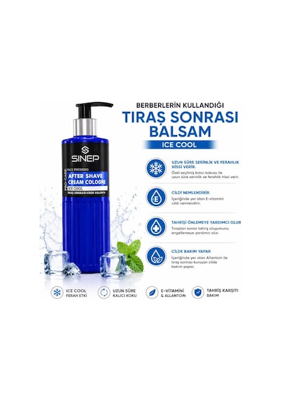Sinep Tıraş Sonrası Nemlendiren Tahrişe Karşı Krem Kolonya, Balsam 400 Ml- Ice Cool