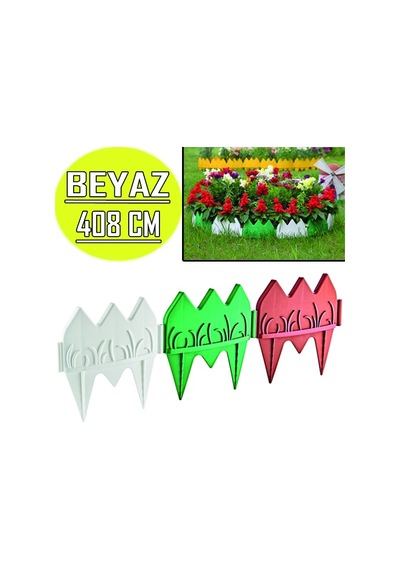 Dekoratif Çit Bahçe Çiti Peyzaj Koruma Çiti Beyaz Renk 408 Cm