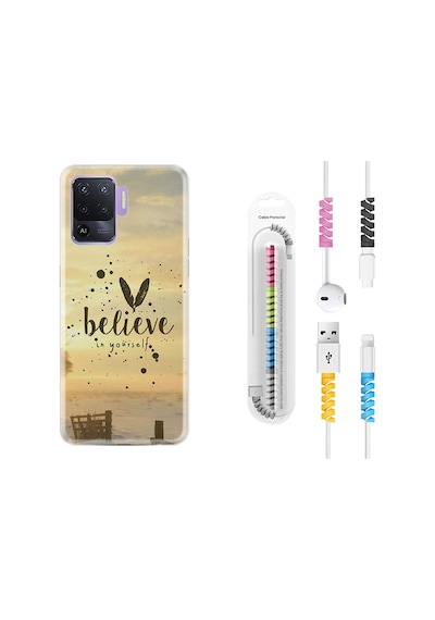 Oppo Reno 5 Lite Kılıf Kablo Koruyuculu Belive In Yourself 1316