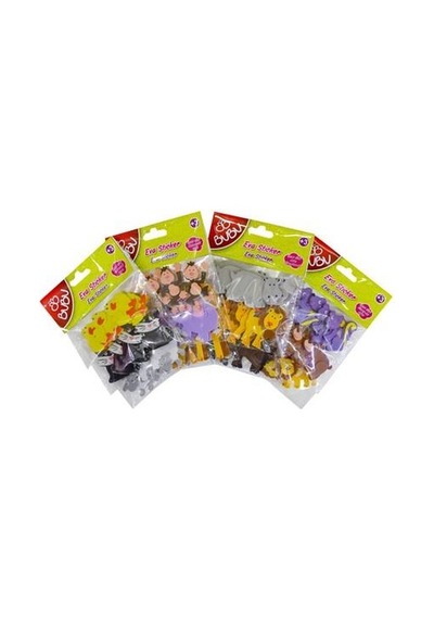 Bubu Yapışkanlı Eva Sticker Oynar Gözlü Ördek Kedi Koyun 4 Er Ade