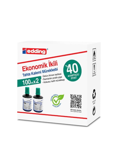 Edding Legamaster 100Ml Tahta Kalemi Mürekkebi 2 Li Paket Yeşil