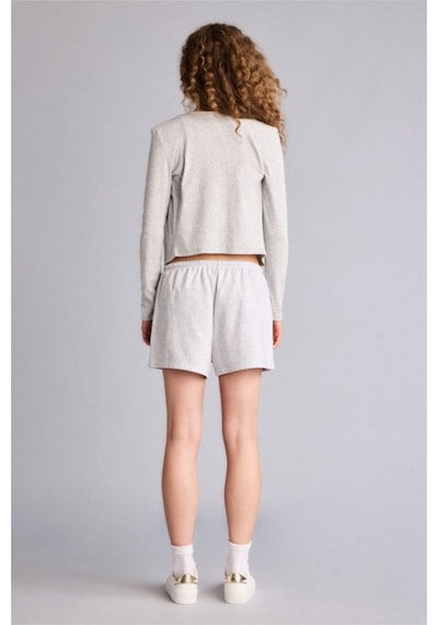 Defacto Standart Fıt Sweatshirt Kumaşı Şort G7956ax26hsgr256 Gri-gr256