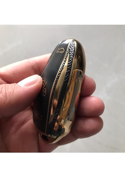 Tesla Uyumlu Model Y Tipi Anahtar Koruma Kılıfı Gold - Siyah