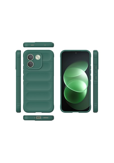 Xiaomi Redmi Note 17 Pro Max Kılıf Elde Tutma Kolaylıkla Kaydırmaz Kenar Line Dizayn Optietnik Kapak Koyu Yeşil