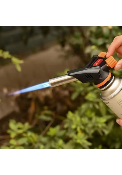 Pürmüz Alev Başlığı 1300 C Ayarlanabilir Alev Gaz Kartuş Uyumlu 100 Gr Siyah