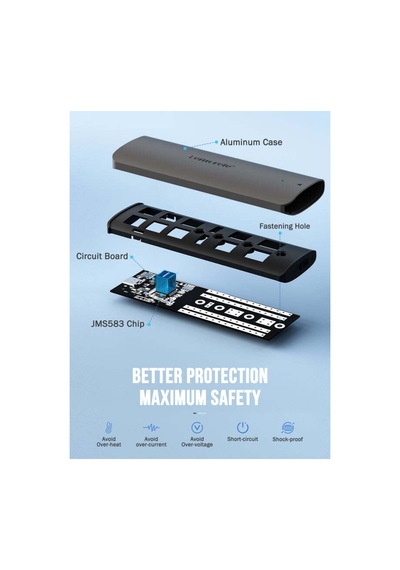 Sd1 M.2 Nvme Pcı-e Tool-free Ssd Disk Kutusu - 10gbps Yüksek Hızlı Usb 3.1 Gen2 Type-c Vidasız Alüminyum Harici Kutu Enclosure