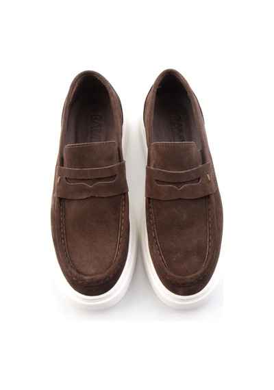 Kahve Hakiki Deri Erkek Loafer Ayakkabı E01593075302 Kahve