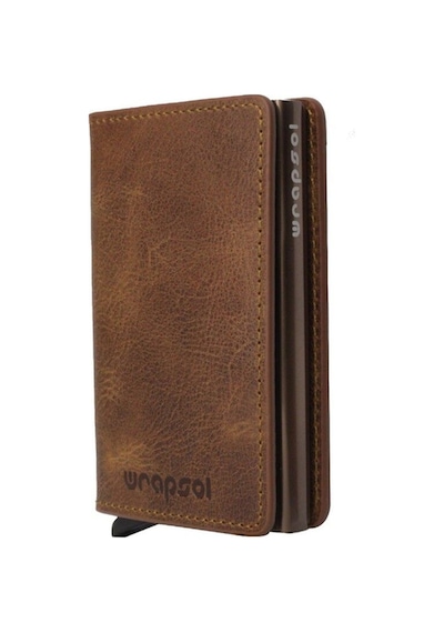 Wrapsol Mekanizmalı Cüzdan Akıllı Kartlık Book Karbon Gri 0 / Taba Taba