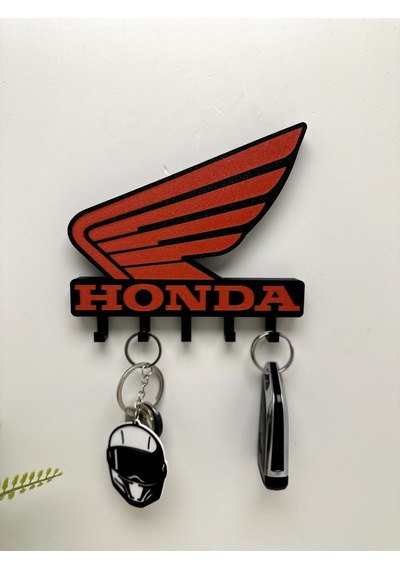3d Baskı Dekoratif Honda Model Motorcu Anahtar Askılığı Siyah