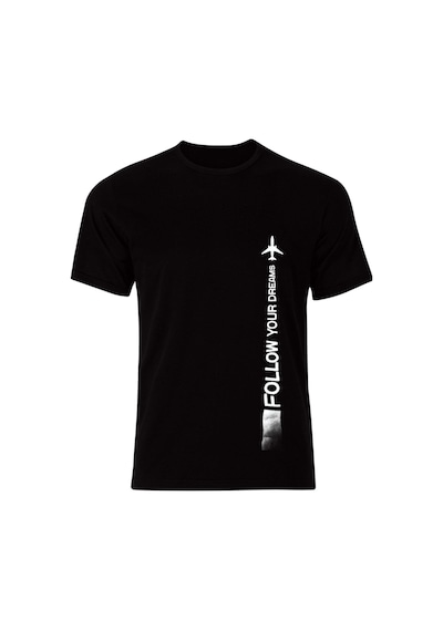 Stoned&Fame Uçak Baskılı Unisex %100 Pamuk T-shirt Havacılık , Airport , Pilot , Tişört SIYAH Siyah