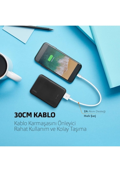 Minicable 30cm İphone İle Uyumlu Şarj Kablosu - Beyaz 2dk7512b Standart