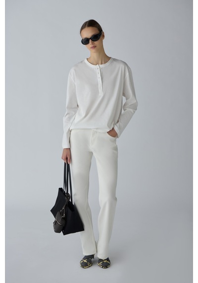Suud Collection Ekru Effortless Straight Jean