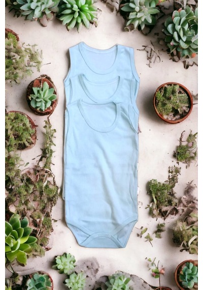 Salar Ticaret Bebek Basic Ribana Bisiklet Yaka Fitilli 3lü Atlet Body -yeşil Yeşil