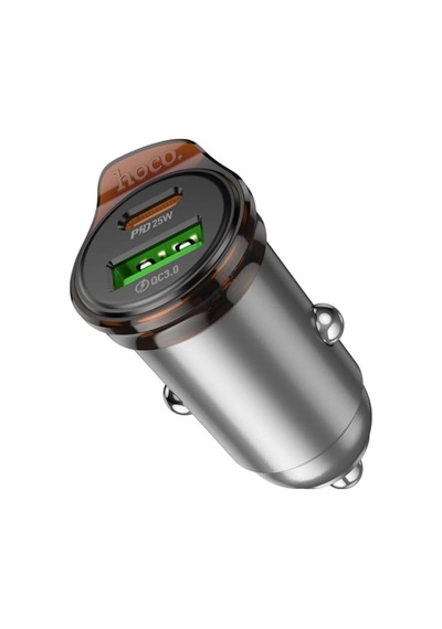 Tr Nz16a Rigorous 43w Type-c Ve Usb-a Çıkışlı Çift Port Araç İçi Pd Hızlı Şarj Cihazı Gri