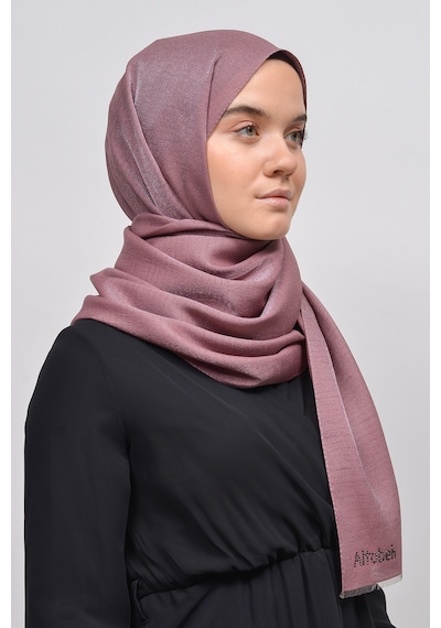 Altobeh Kadın Düz Renk Pırıltı Simli Tesettür Shawl Parlak Abiye Şal - Maron