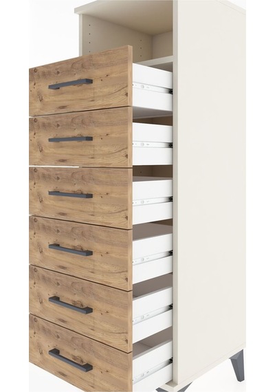 Hyperion Dolap Tek Raflı 6 Çekmeceli 44x44x134 Aytaşı-çam Aytaşı