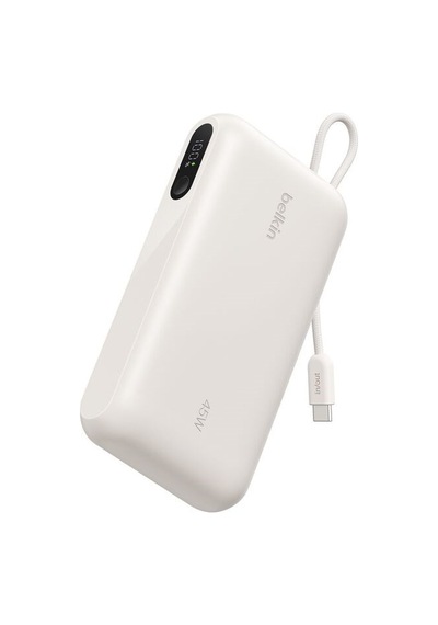 Belkin Bpb030hqsa Ultracharge 20000mah 45w Dahili Usb-c Kablolu Dijital Göstergeli Powerbank - Kum Rengi Siyah