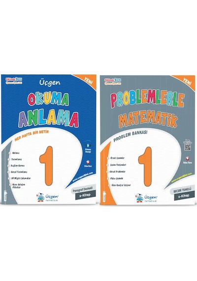Üçgen 2025 1. Sınıf 2. Dönem Okuma Anlama + Problmelerle Matmatik Seti 2 Kitap