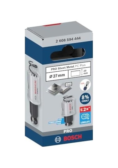 1 X Pro Sheet Metal Power Change Plus Delikli Testere Paslanmaz Çelik Levhalar, Çelik Levhalar, Ø 27 Mm, Profesyonel Aksesuar Döner Matkap/sürücü