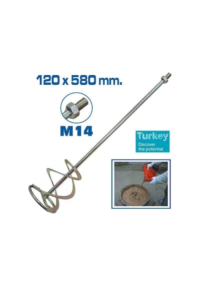 Mey İthalat Topshop Th14343 Boya Alçı Ve Harç Karıştırıcı Uç 120x580 Mm