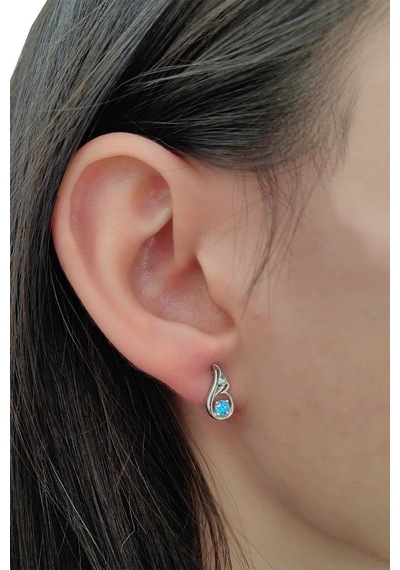 Chavin Topaz Melek Kanadı 0.02 Carat Gümüş Küpe Ey47 Beyaz
