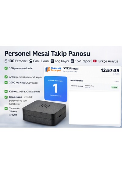 Personel Mesai Takip Panosu Kablosuz Giriş/çıkış Sistemi