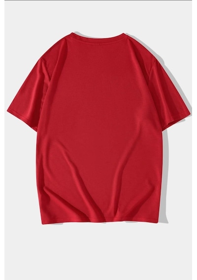 Unisex Palm Springs Baskılı T-shirt Kırmızı