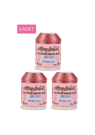 3 Adet Altınbaşak Oya Ve Dantel İpi 20 Gr - Royaleks - No: 639