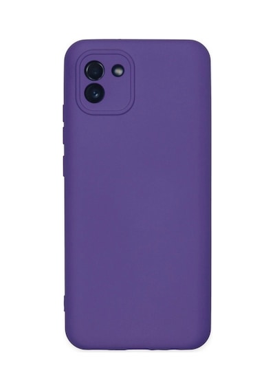 Samsung Galaxy Uyumlu A03 Kılıf Nano İçi Kadife Silikon - Mor İtdark26489
