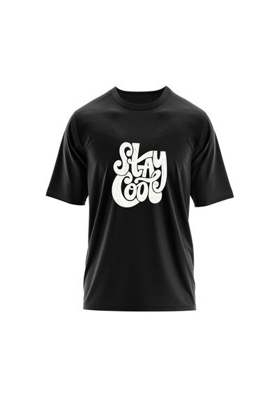 24-7 Stay Cool Siyah Baskılı Erkek T-shirt