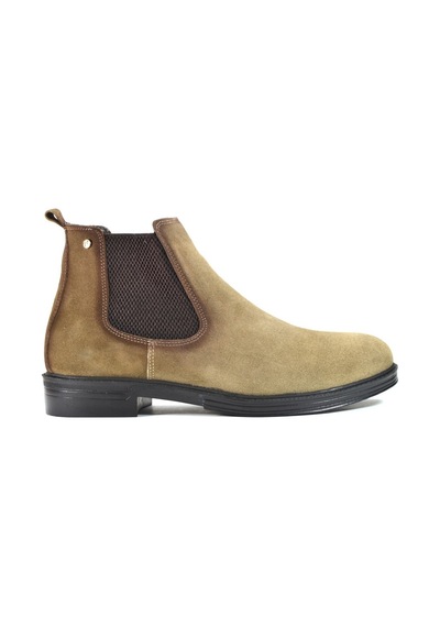 Ozgenc Shoes Hakiki Deri Kum Lastikli Casual Klasik Erkek Bot Kum