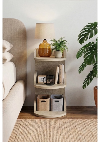 Reyo Falez Komodin Modern Ahşap 3 Katlı Raflı Yan Sehpa Çok Amaçlı Organizer Kitaplık Traverten Reyo Falez Komodin Modern Ahşap 3 Katlı Raflı Yan Sehpa Çok Amaçlı Organizer Kitaplık Traverten