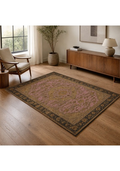 Kartela Halı Novi Halı Jüt Taban Dokuma Halı Gül Kurusu - 100 X 150 Cm