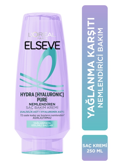 Elseve Hydra [Hyaluronic] Pure Salisilik Asit içeren Yağlanma Karşıtı Nemlendirici Saç Kremi 250 ML