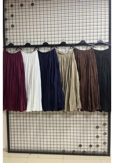 Rabia Şamlı Kraş Vual Etek Bordo Normal
