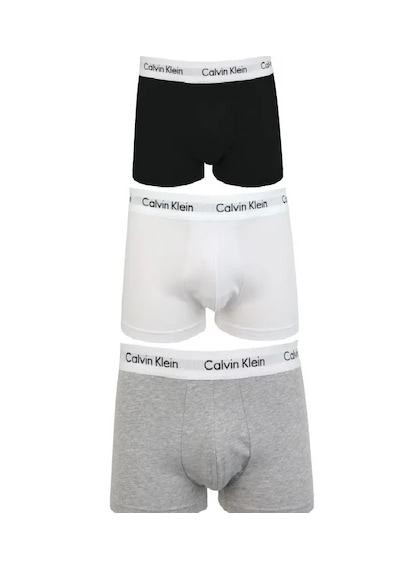 Calvin Klein Erkek 3 Lü Trunk Boxer Seti - Cotton Stretch Siyah - Beyaz - Gri