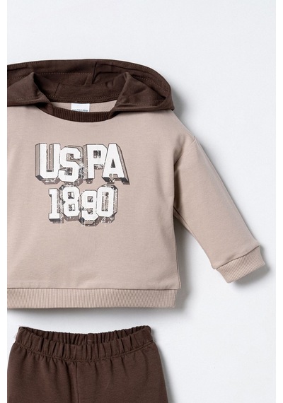 U.S. Polo Assn. Erkek Bebek Kapüşonlu Sarı Uzun Kol Pijama Takım Usb3178-c-v1 Usb3178-c-v1