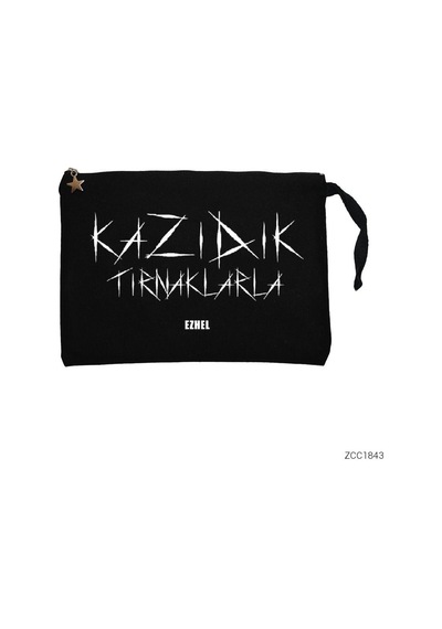 Zepplin Giyim Ezhel Kazıdık Tırnaklarla Siyah Clutch Astarlı Cüzdan