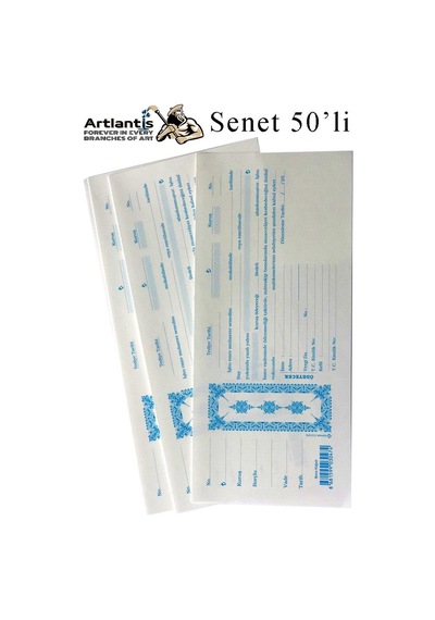 Senet Koçanı 50 Li 1 Paket Senet Bono Borç Alacak Senedi Poşetli 12x25 Cm